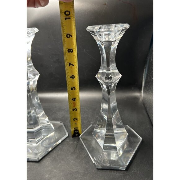 Vintage Val St Lambert Candlesticks VAS70 Pair 9.5 inches Cut Crystal GIFTWARE - Picture 13 of 13
